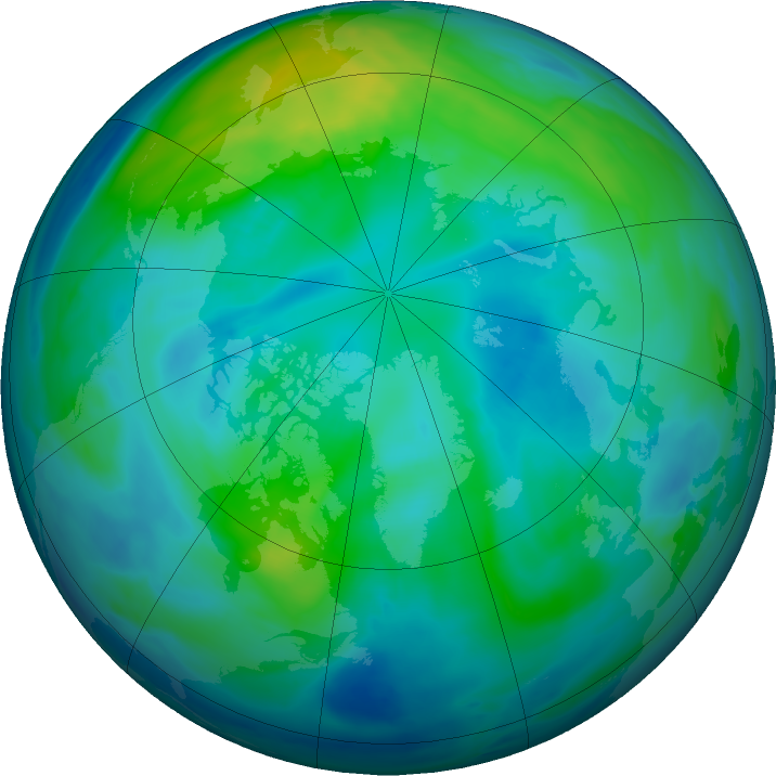 Arctic ozone map for 14 October 2016